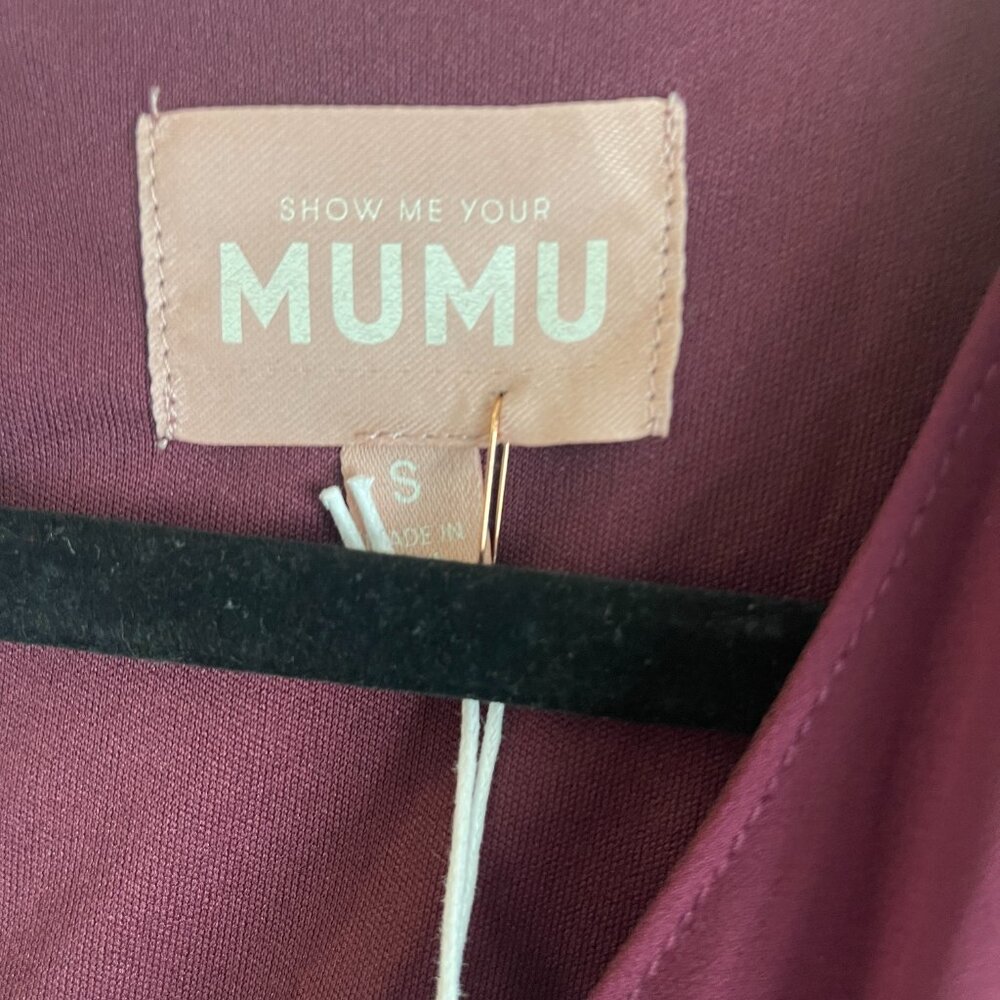 NWT Show Me Your MuMu Emily Empire Maxi Dress Merlot Chiffon Bridesmaid Size S - Picture 5 of 8